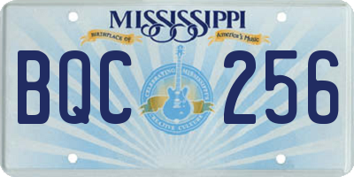 MS license plate BQC256