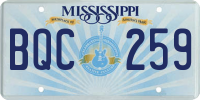 MS license plate BQC259