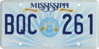 MS license plate BQC261