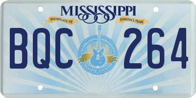 MS license plate BQC264