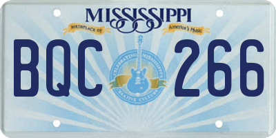MS license plate BQC266