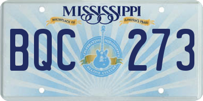 MS license plate BQC273