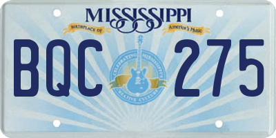 MS license plate BQC275