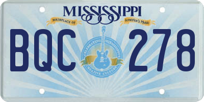 MS license plate BQC278
