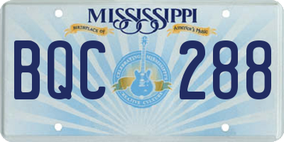 MS license plate BQC288