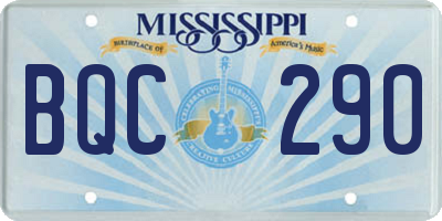 MS license plate BQC290