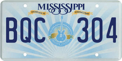 MS license plate BQC304