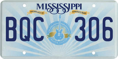 MS license plate BQC306