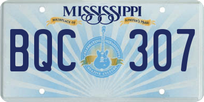 MS license plate BQC307