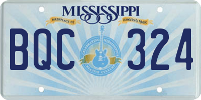 MS license plate BQC324