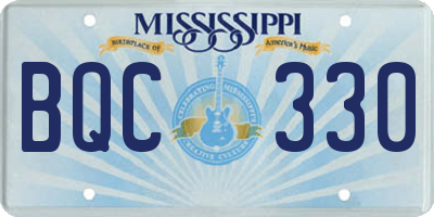 MS license plate BQC330