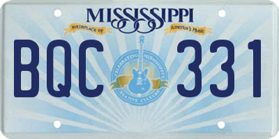 MS license plate BQC331