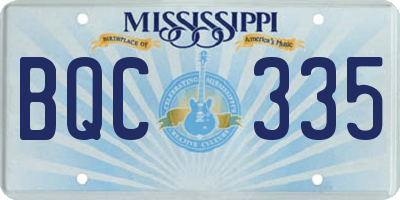 MS license plate BQC335
