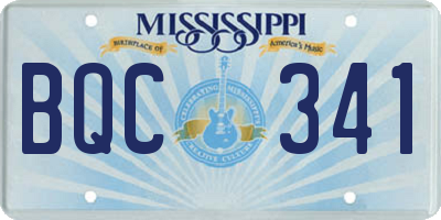 MS license plate BQC341