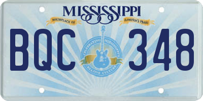 MS license plate BQC348