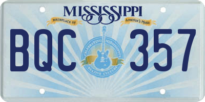MS license plate BQC357