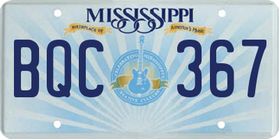 MS license plate BQC367