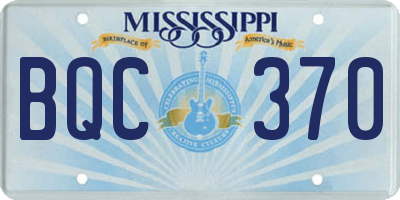 MS license plate BQC370