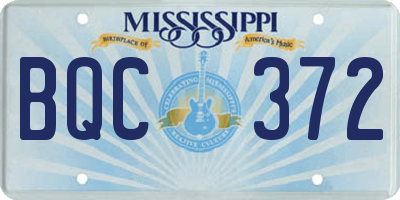 MS license plate BQC372