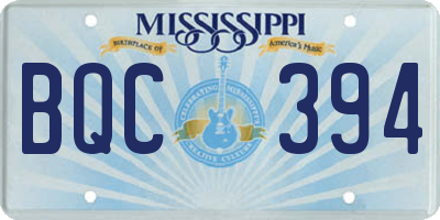 MS license plate BQC394