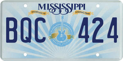 MS license plate BQC424