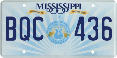 MS license plate BQC436