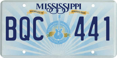 MS license plate BQC441