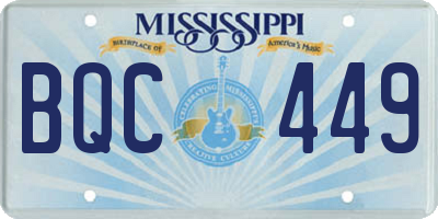 MS license plate BQC449