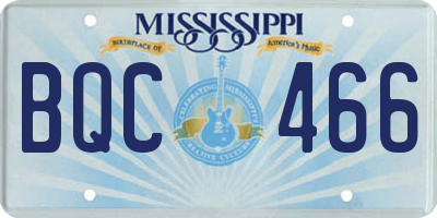 MS license plate BQC466
