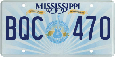MS license plate BQC470