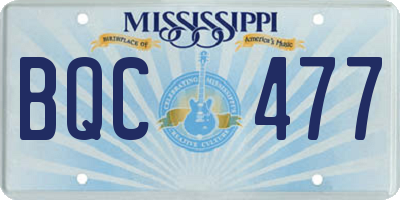 MS license plate BQC477