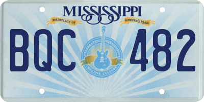 MS license plate BQC482