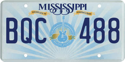 MS license plate BQC488