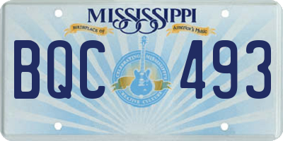 MS license plate BQC493