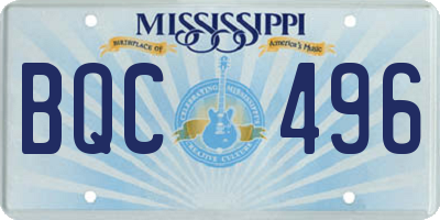 MS license plate BQC496