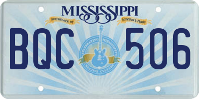 MS license plate BQC506