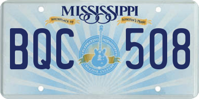 MS license plate BQC508