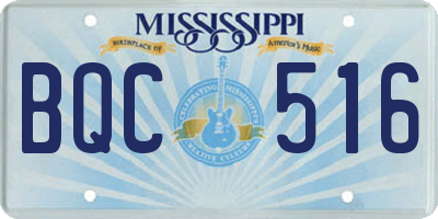 MS license plate BQC516