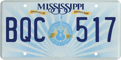 MS license plate BQC517