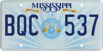 MS license plate BQC537