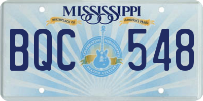 MS license plate BQC548
