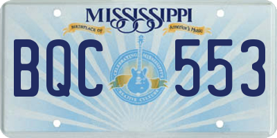 MS license plate BQC553