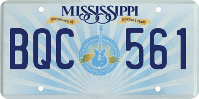 MS license plate BQC561