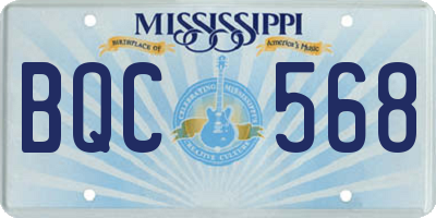 MS license plate BQC568