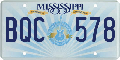 MS license plate BQC578