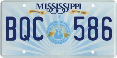 MS license plate BQC586