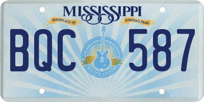 MS license plate BQC587