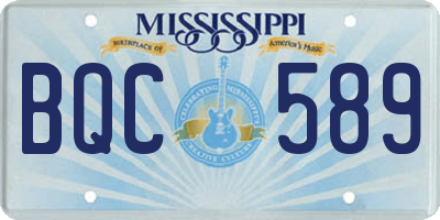 MS license plate BQC589