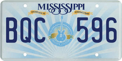 MS license plate BQC596