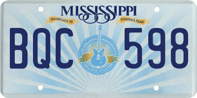 MS license plate BQC598